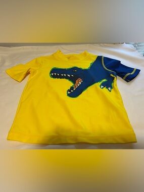 Carter's Yellow Swim Top with Blue Graphic